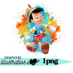 ピノキオ ジミニー クリケット 水彩画背景、ピノキオ png クリップ