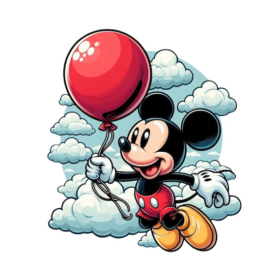 Mickey Mouse Floating With Balloons