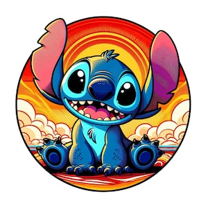 Stich png Clipart, süße Sommer Zeichnung, Lilo und Stitch Charakter, sofort Download