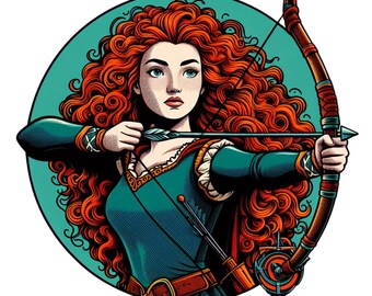 Clipart princesse merida png, merida brave, png brave, brave princesse, archer merida, téléchargement immédiat