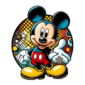 Mickey mouse round design, mickey mouse png clipart, cute mickey mouse image, instant download