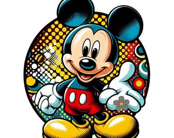 Mickey mouse round design, mickey mouse png clipart, cute mickey mouse image, instant download