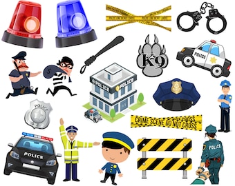 Police png clipart set,  Police png bundle, Police car, Police images, Police siren, handcuff ,thief police, cap