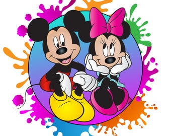 Mickey mouse watercolour background, Minnie mouse png clipart, mickey mouse design, mickey and minnie mouse, minnie valentine&#39;s day