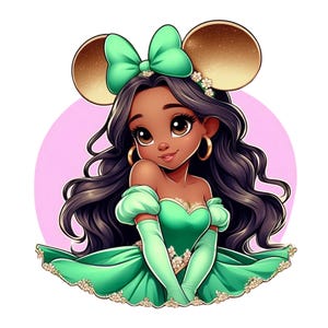 Princess tiana mouse ear, the princess and the frog, princess tiana png, cute tiana, instant download