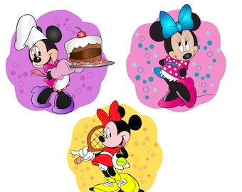 Minnie mouse png package, minnie mouse watercolour background, minnie mouse png clipart,  instant download