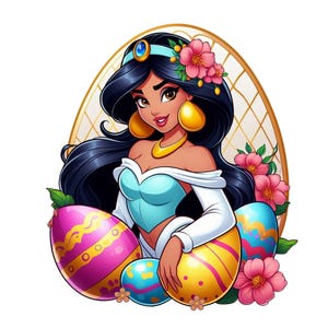 Princess jasmine easter design,  Princess jasmine png clipart, aladdin princess png, instant download,