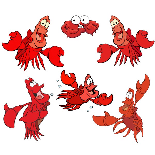 Sebastian png bundle,  little mermaid character, Sebastian png clipart,  instant download