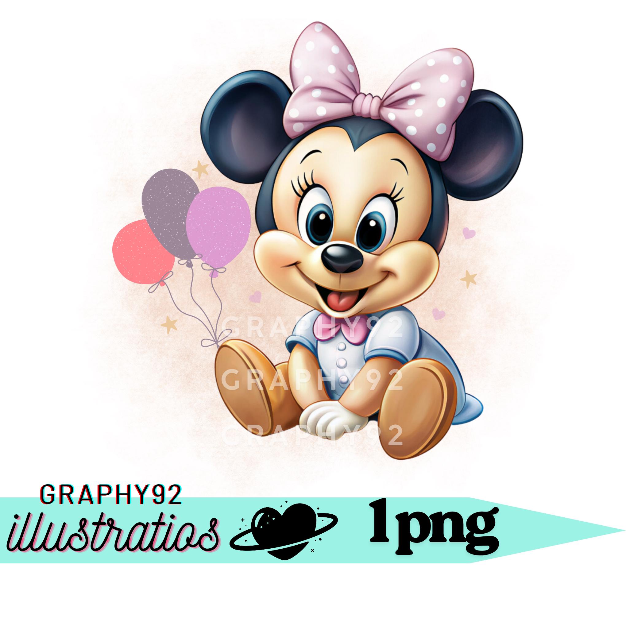 かわいい赤ちゃんミニーマウスのPNGクリップアート、ミニーマウスの