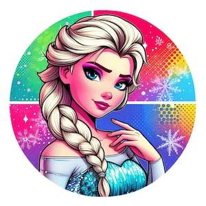 Princess elsa png clipart, elsa colorfull design, frozen princess, frozen elsa png, instant download