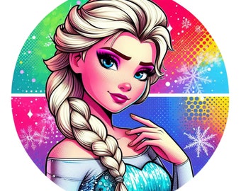 Princess elsa png clipart, elsa colorfull design, frozen princess, frozen elsa png, instant download