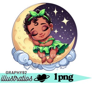 Tiana on the Moon, Princess Tiana Png Clipart, Baby Tiana, the Princess
