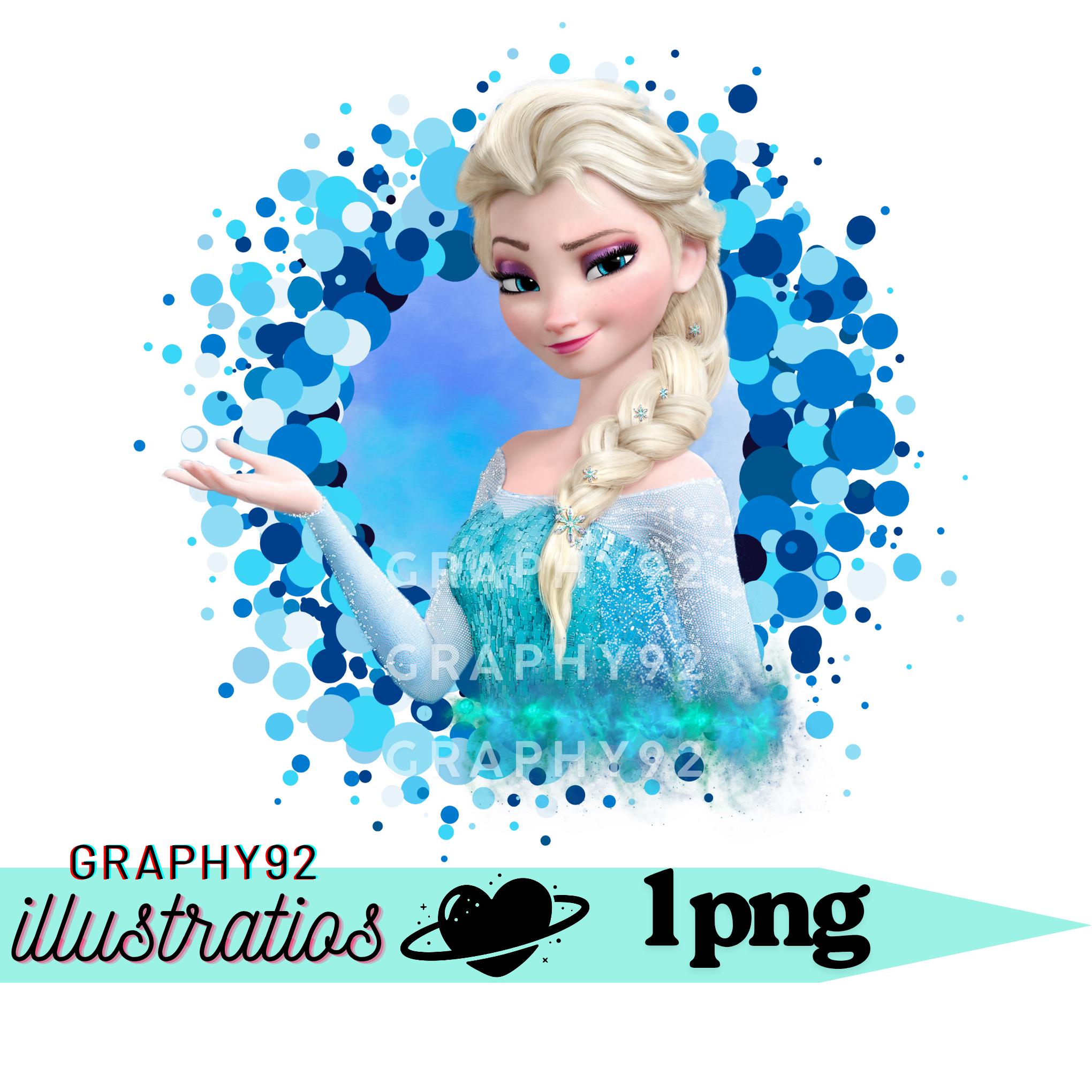 エルサ姫の水彩画の背景、アナと雪の女王のエルサのPNGクリップアート