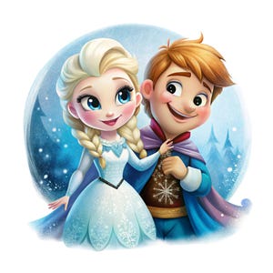 Princess Elsa and Hans cute image, frozen elsa png clipart, elsa png, frozen png, instant download