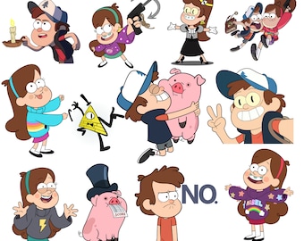 Gravity falls png bundle, gravity falls clipart set, dipper pines