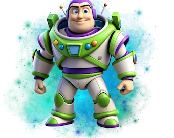 Buzz lightyear watercolor background, buzz lightyear png clipart, toy story characters, instant download
