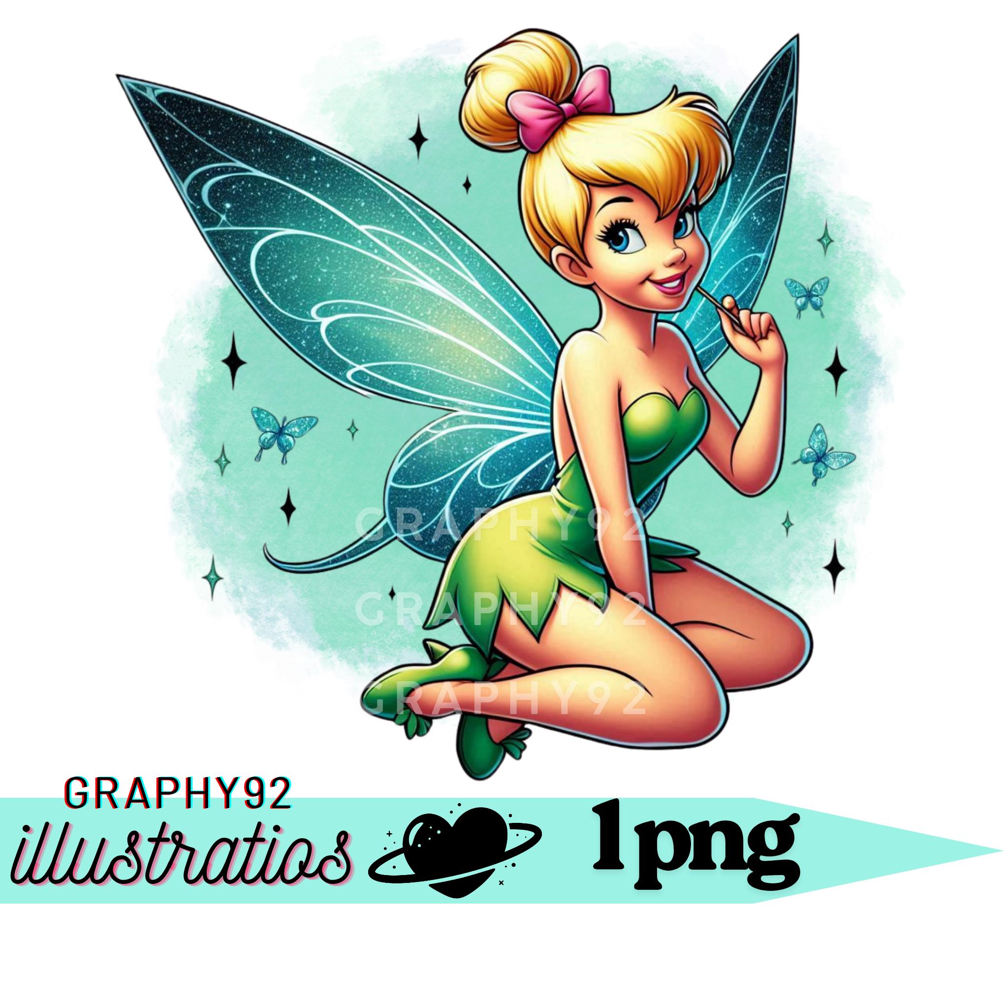Tinkerbell Watercolor Background, Tinkerbell Png Clipart, Cute