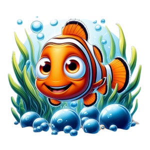 finding nemo png clipart, cute fish nemo, nemo png, finding nemo shirt design, transparent background, instant download