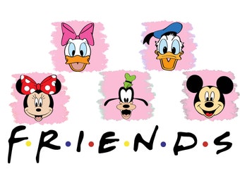 Topolino e amico in formato SVG, amico in formato SVG, migliore amico in formato SVG, PNG, Minnie Mouse, Paperino, Paperina, Goffy, download istantaneo