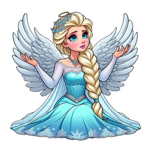 Princess elsa angel design, Princess elsa png clipart, frozen princess, angel, instant download