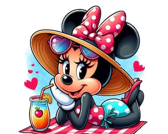 Minnie mouse summer, minnie mouse png clipart, minnie mouse holiday, instant download