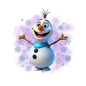 Frozen olaf watercolour background, olaf png clipart, frozen characters, instant download