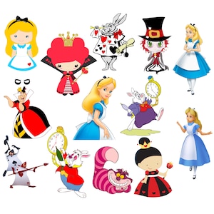 Alice in wonderland png bundle, Alice in wonderland png clipart set, Alice png package, Alice in wonderland characters,  high quality