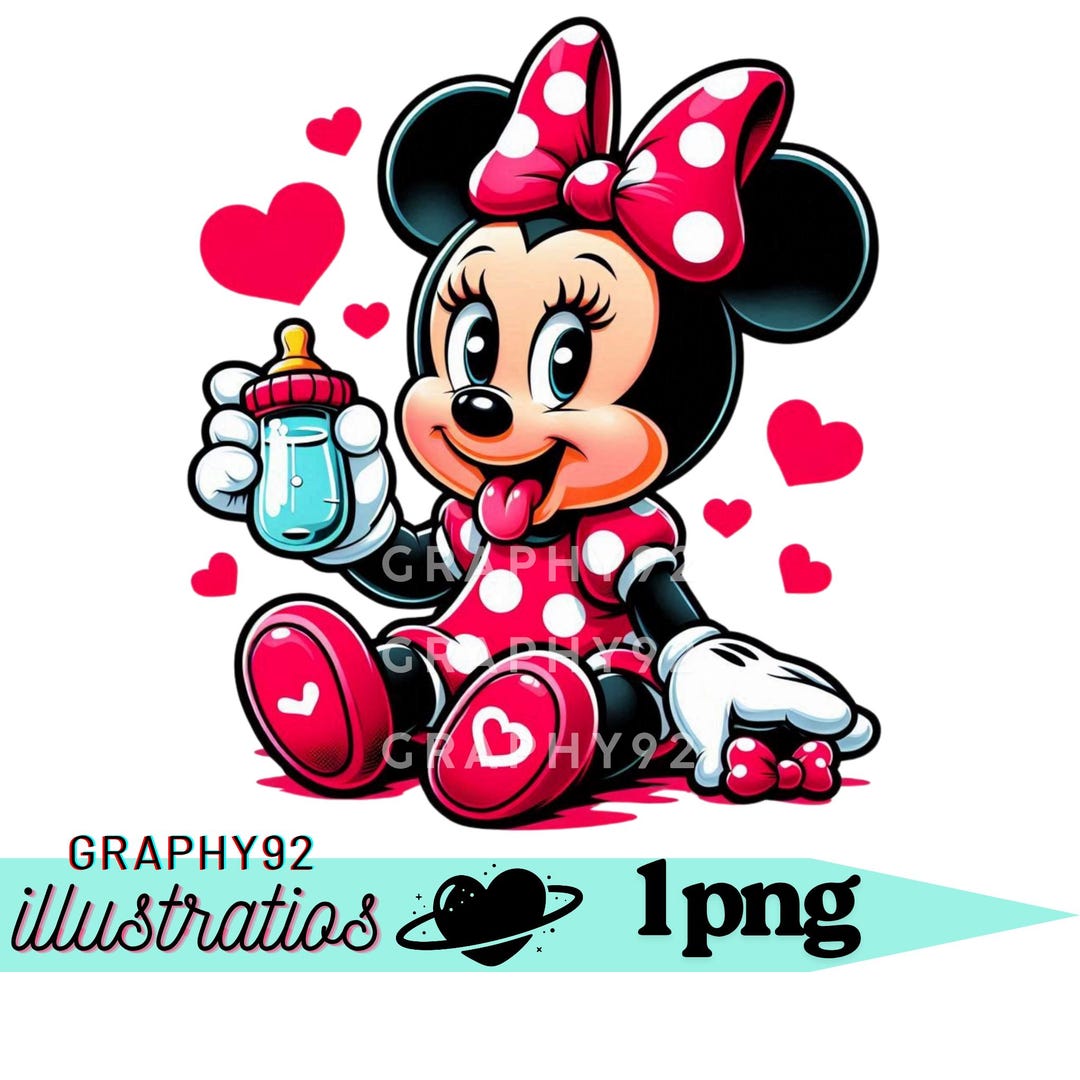 ミニーマウスの赤ちゃん、赤ちゃんミニーマウスのPNGクリップアート