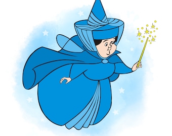Fairy merryweather png clipart, Princess fairy png, blue fairy png, instant download