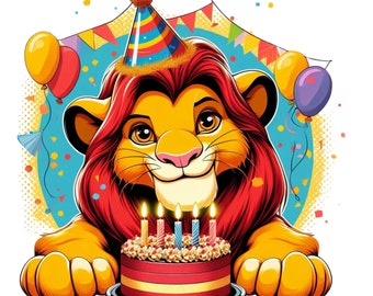 The lion king png clipart, lion king birthday design, instant download