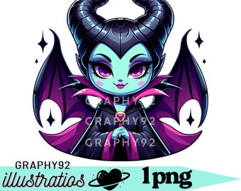 Cute maleficent png clipart, villain maleficent png, baby maleficent, Princess villain's, instant download