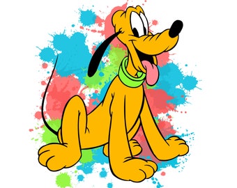 Pluto akvarell bakgrund, pluto png clipart, Musse Pigg, Musse Pigg vänner, omedelbar nedladdning