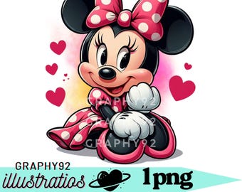 Baby minnie mouse png clipart,  minnie mouse watercolor, baby shower, instant download