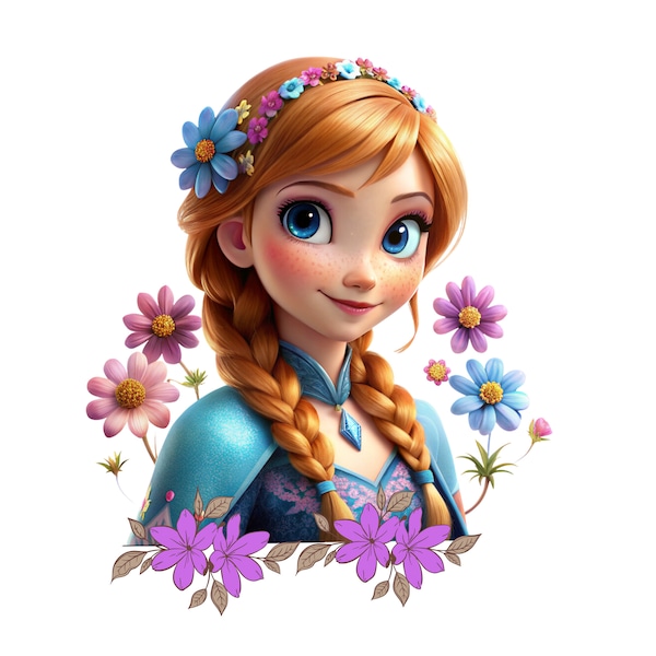 Princess anna png clipart, frozen anna flower png, frozen png, elsa png, instant download