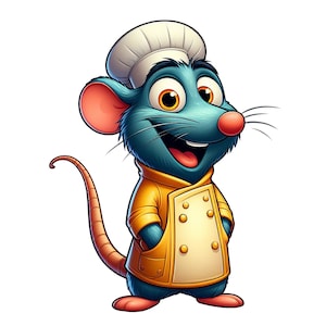 Ratatouille remy png clipart, Ratatouille png, mouse chef png, chef remy, instant download