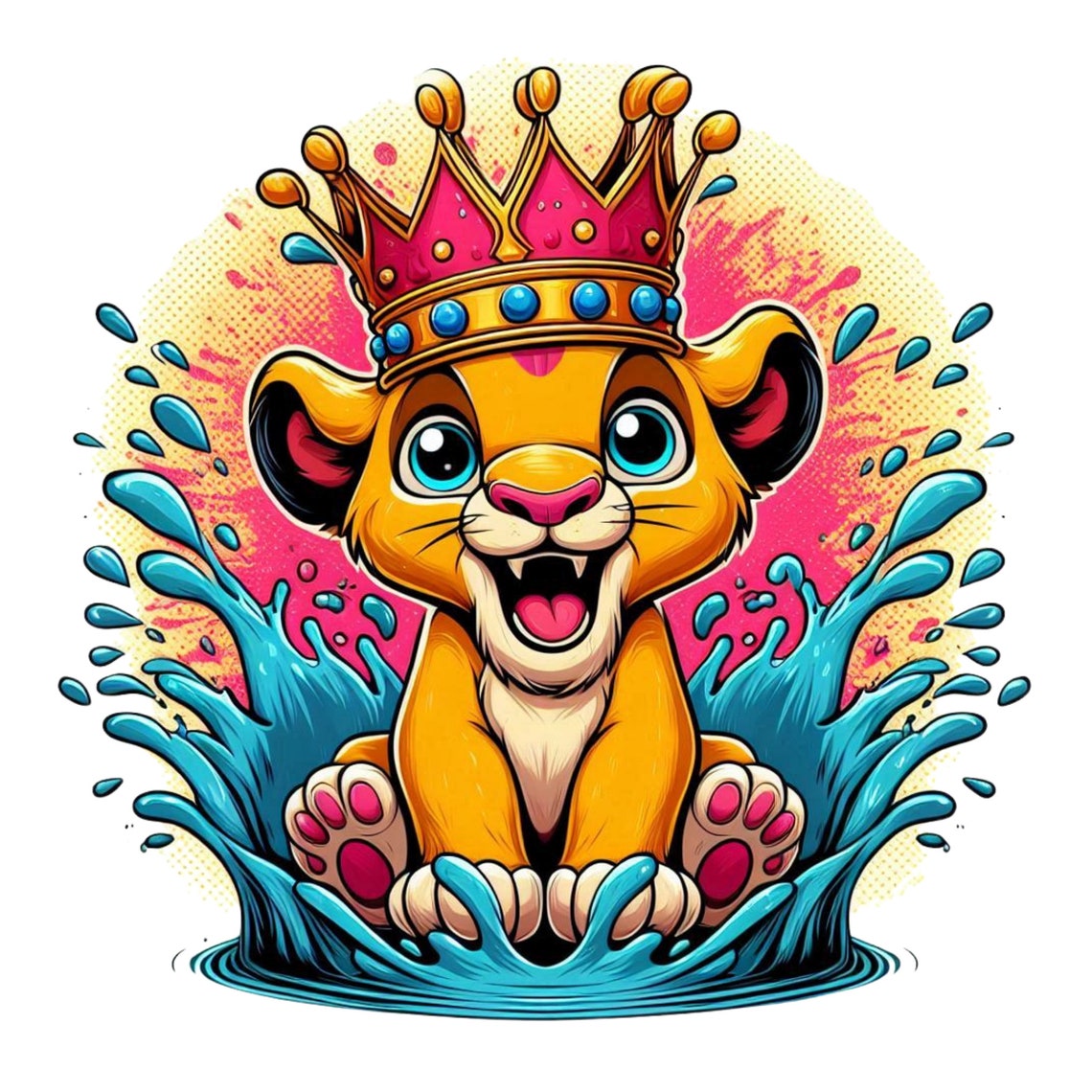 Simba Pouncing Vector Simba Png Clipart, the Lion King Simba, Cute Simba, Simba Splash Design ...