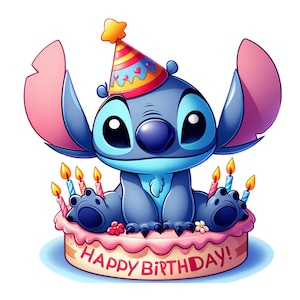 Stitch birthday design, Stitch png clipart, cute stitch image, instant download