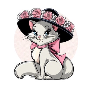 Aristocats png clipart, cute cat marie, Aristocats marie, instant download