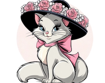 Aristocats png clipart, söt katt Marie, Aristocats Marie, omedelbar nedladdning