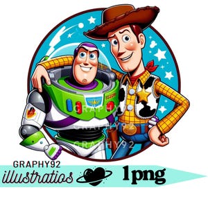 Buzz Lightjahre und Sheriff Woody Png Clipart, Spielzeug Geschichte Charaktere, beste Freunde, Buzz Lightjahre Png, Sheriff Woody Png, sofortiger Download