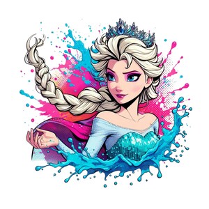 Princess elsa png clipart, elsa splash design, frozen elsa, frozen character, instant download