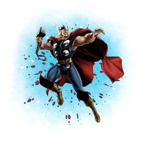 Thor watercolour background, thor png clipart, thor design, super hero png, instant download