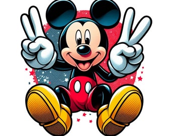 mickey mouse png clipart, mickey mouse victory, mickey mouse design, cute mickey, instant download