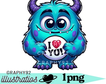james p sullivan png clipart, monsters inc png, cute monsters, monsters love, instant download