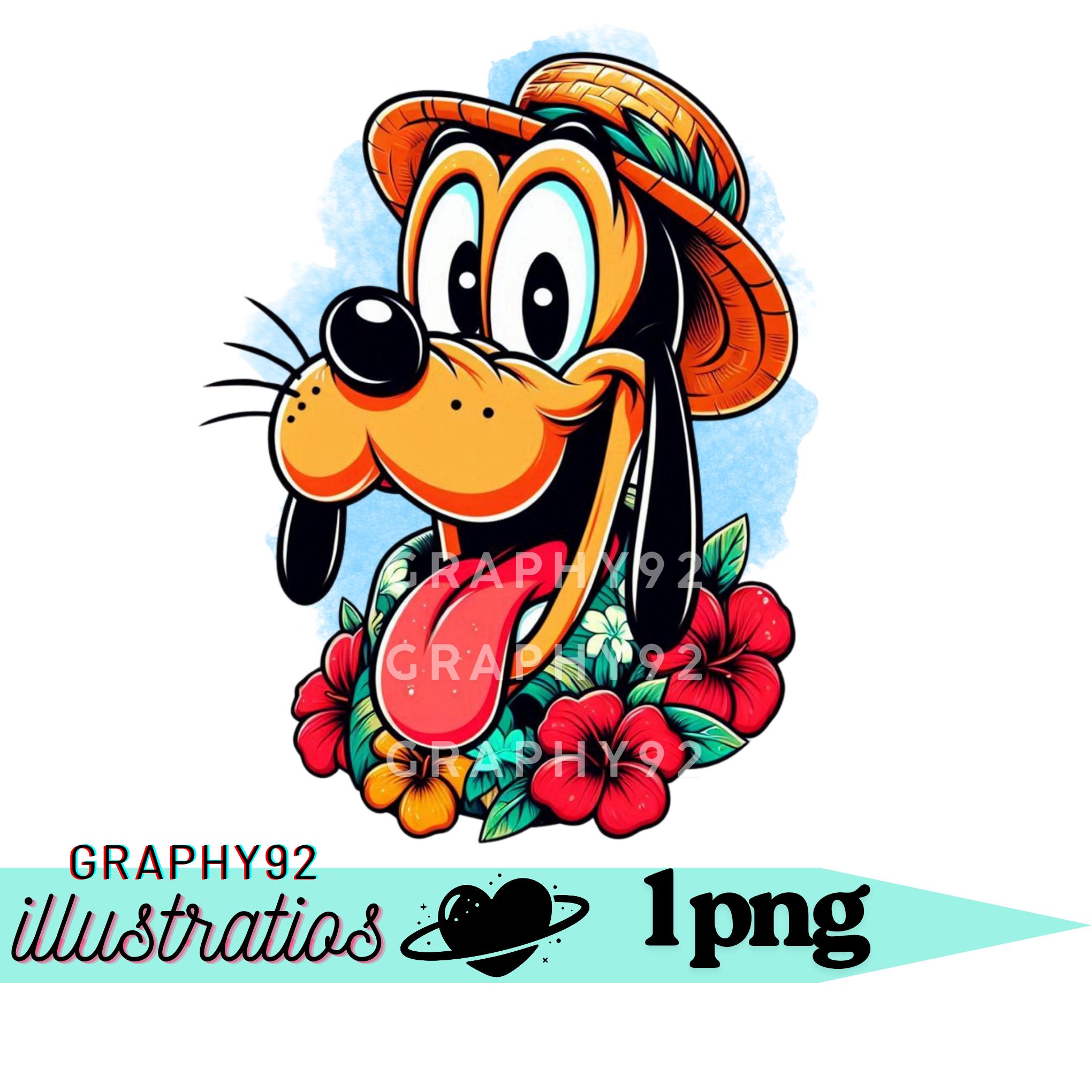 Pluto Summer Vacation, Pluto Hawaiian, Pluto Png Clipart, Mickey