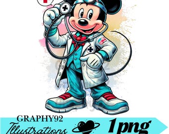 Doctor mickey mouse, Mickey mouse png clipart, mickey mouse doctor design, mickey mouse splash, instant download