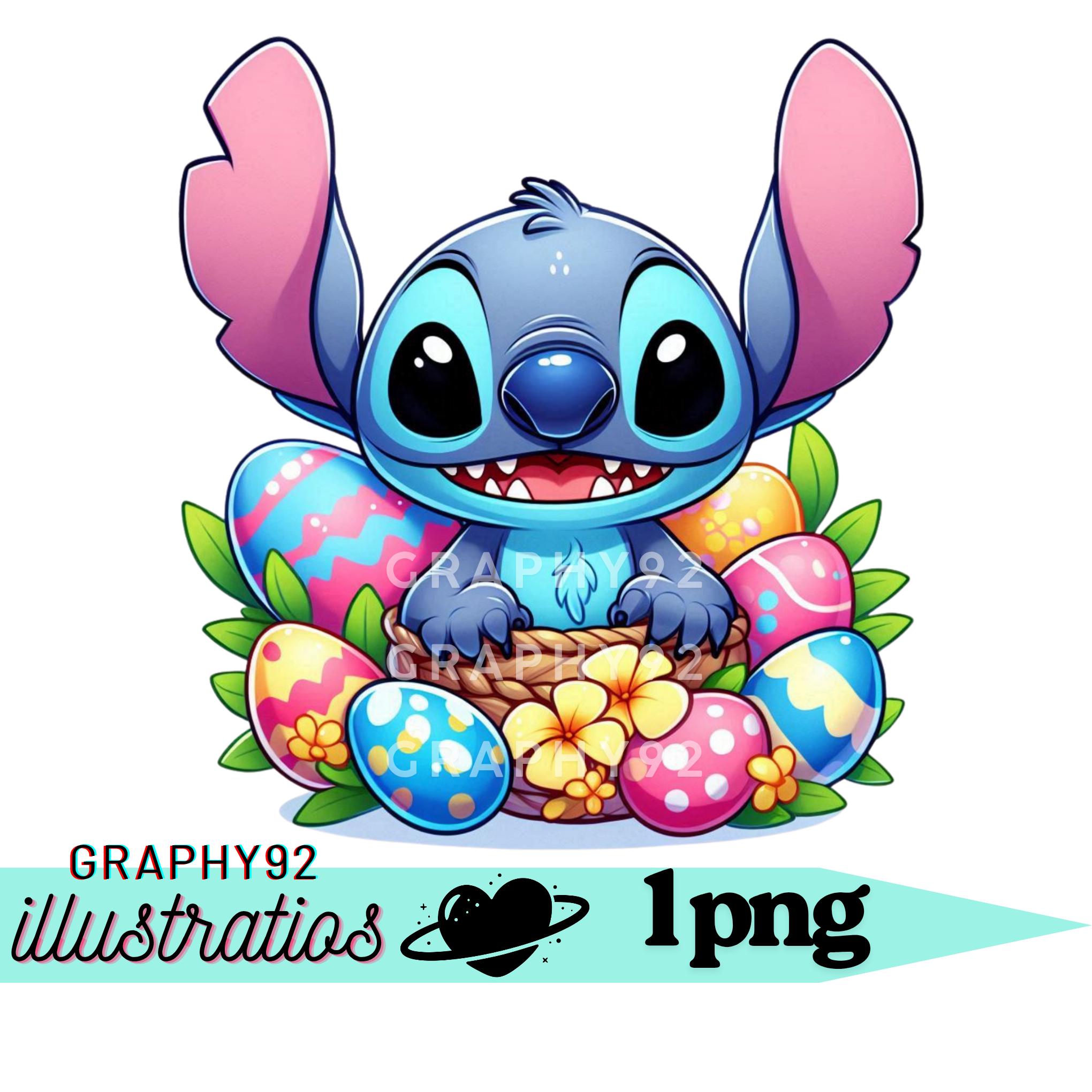 スティッチのイースターデザイン、スティッチのPNGクリップアート