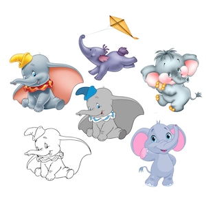 Dumbo png bundle, dumbo png clipart,  dumbo birthday, baby elephant,  instant download,  high quality