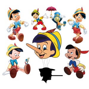 Pacchetto di png di Pinocchio, set di clipart di png di Pinocchio, immagini di Pinocchio, grillo parlante, alta qualità, download immediato