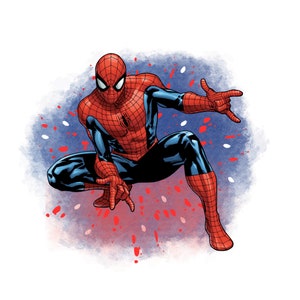 Spider-man watercolour background,  spiderman png clipart, super hero png, instant download